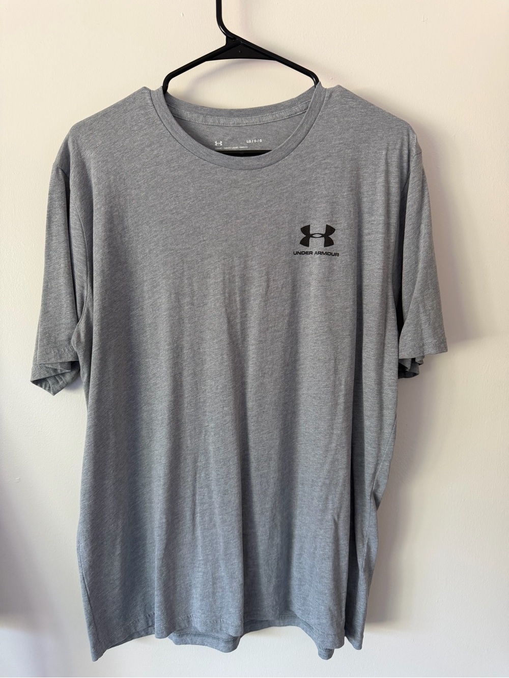 LG Grey Short-Sleeve Crew Neck Tee with Small Logo